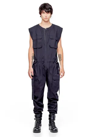 SLEEVELESS JUMPSUIT IN BLACK