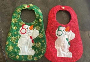 Snowman with Ear Muffs Applique