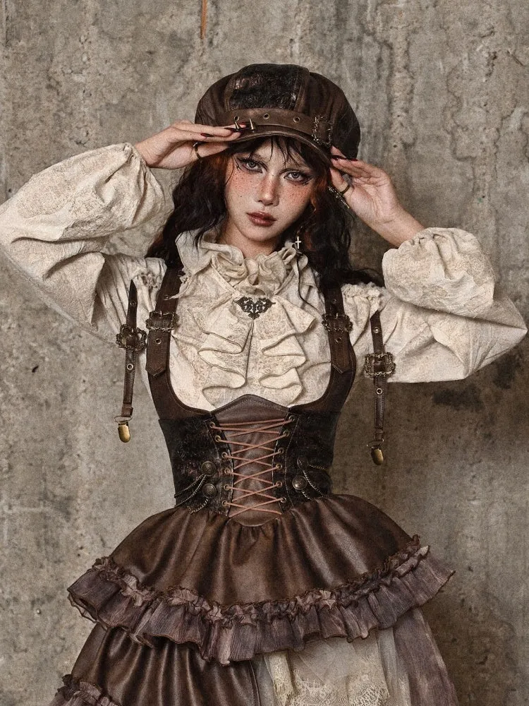 Studs Design Brown Wasteland Punk Hat