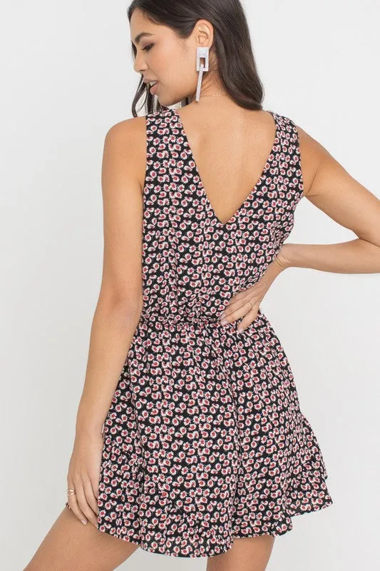 Sweet Daisy Romper in Black