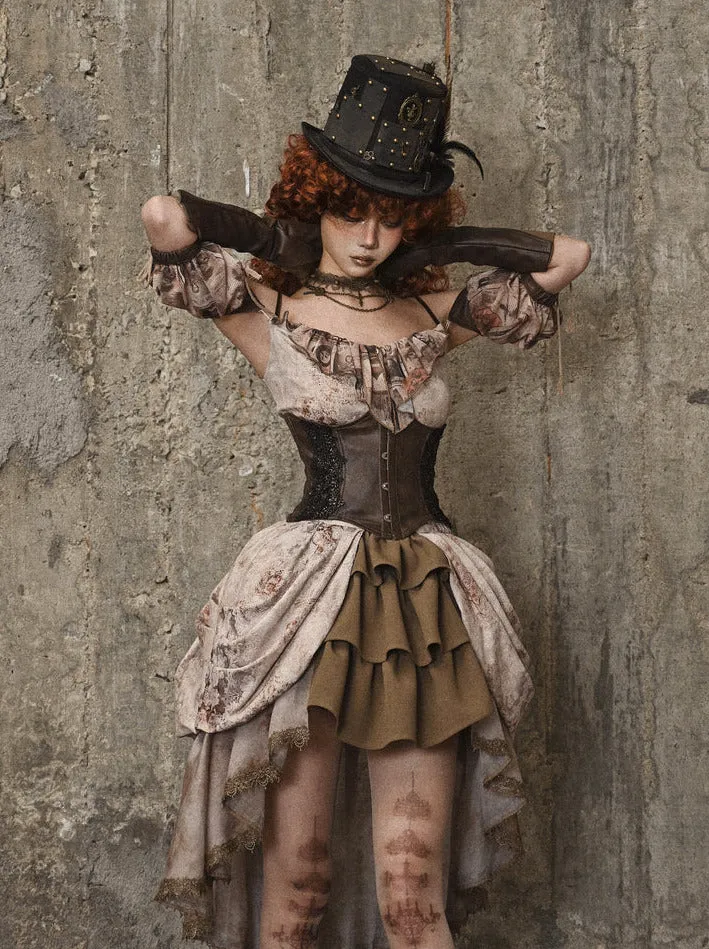 Team Corset Buckle Punk Waist Lettros Steel Lace