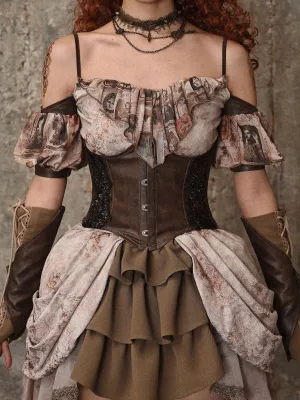 Team Corset Buckle Punk Waist Lettros Steel Lace