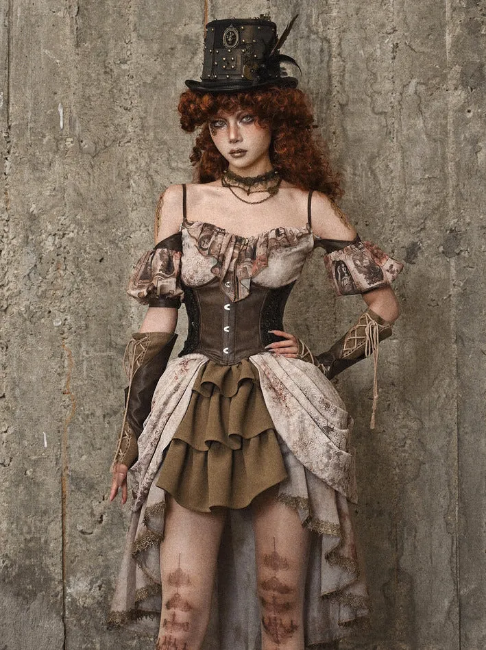 Team Corset Buckle Punk Waist Lettros Steel Lace