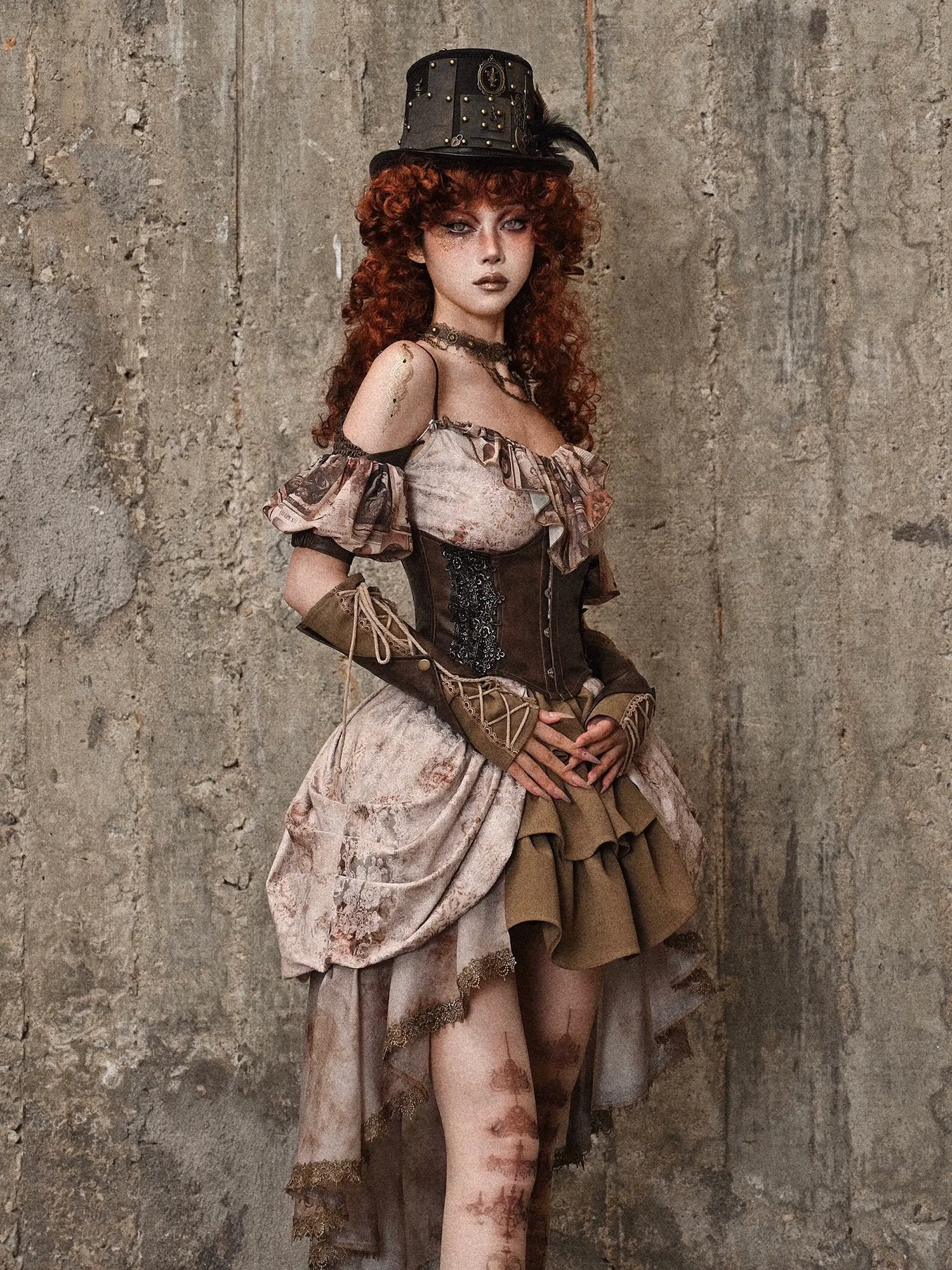 Team Corset Buckle Punk Waist Lettros Steel Lace