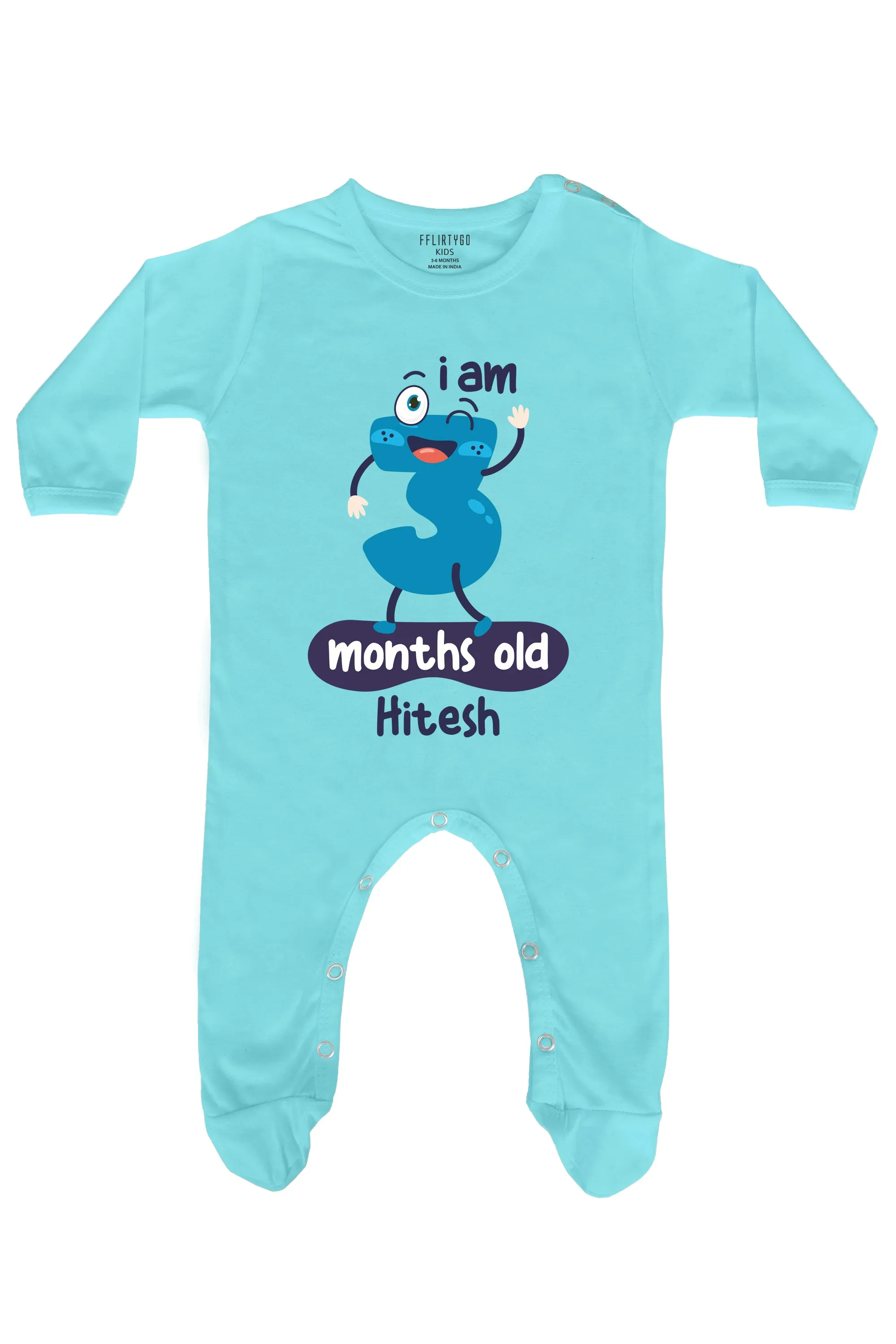 Three Months Milestone Baby Romper | Onesies w/ Custom Name