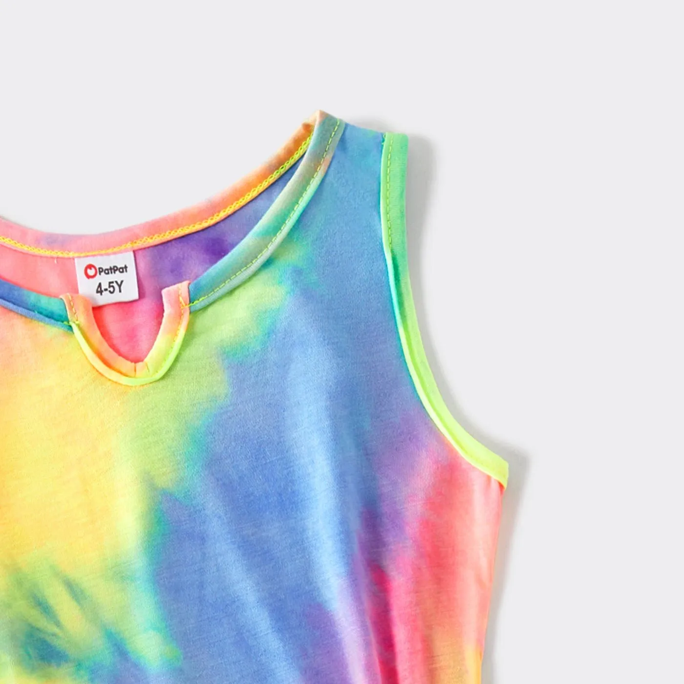 Tie Dye Round Neck Sleeveless Bodycon Dress for Mom and Me