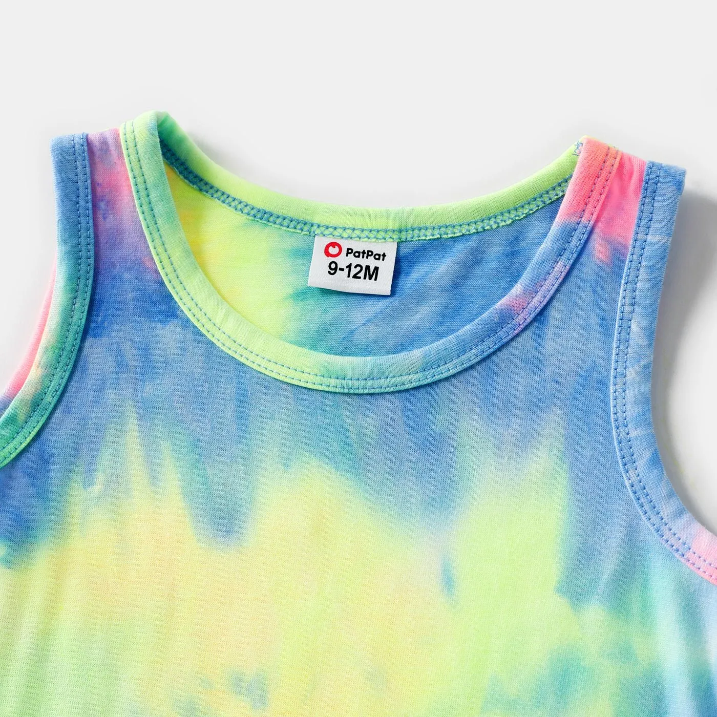 Tie Dye Round Neck Sleeveless Bodycon Dress for Mom and Me