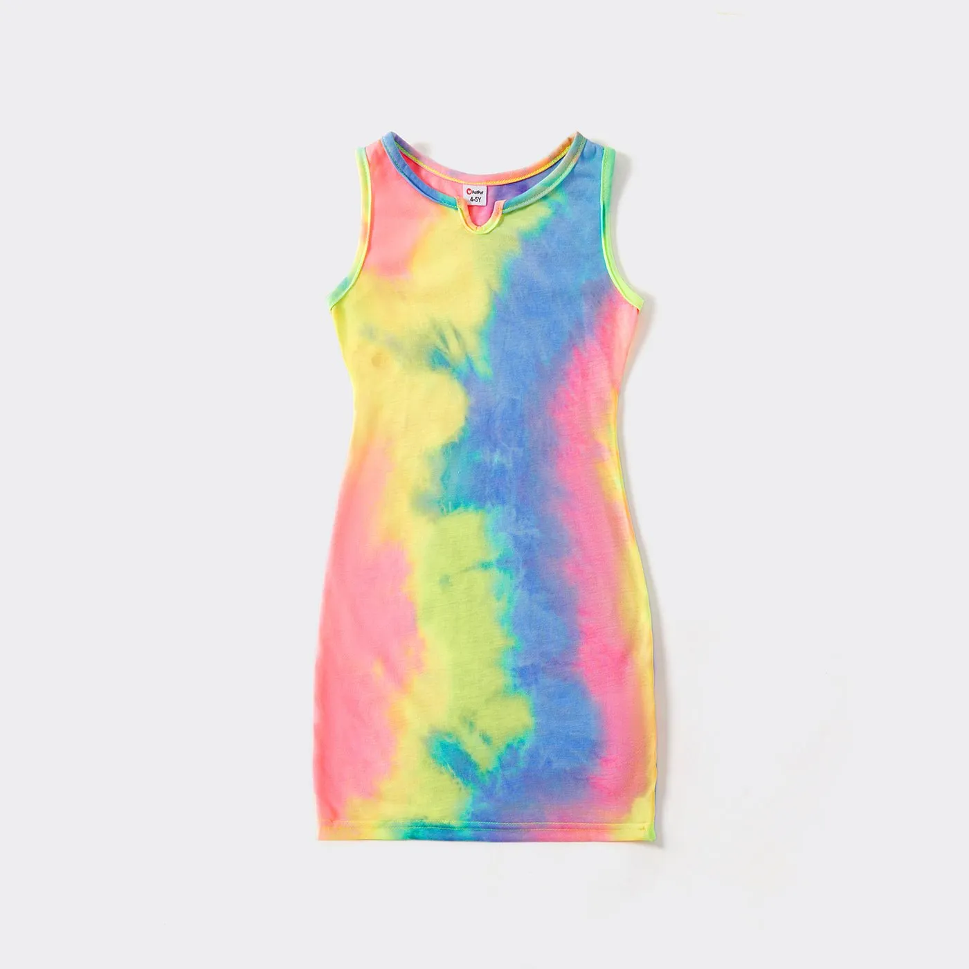 Tie Dye Round Neck Sleeveless Bodycon Dress for Mom and Me