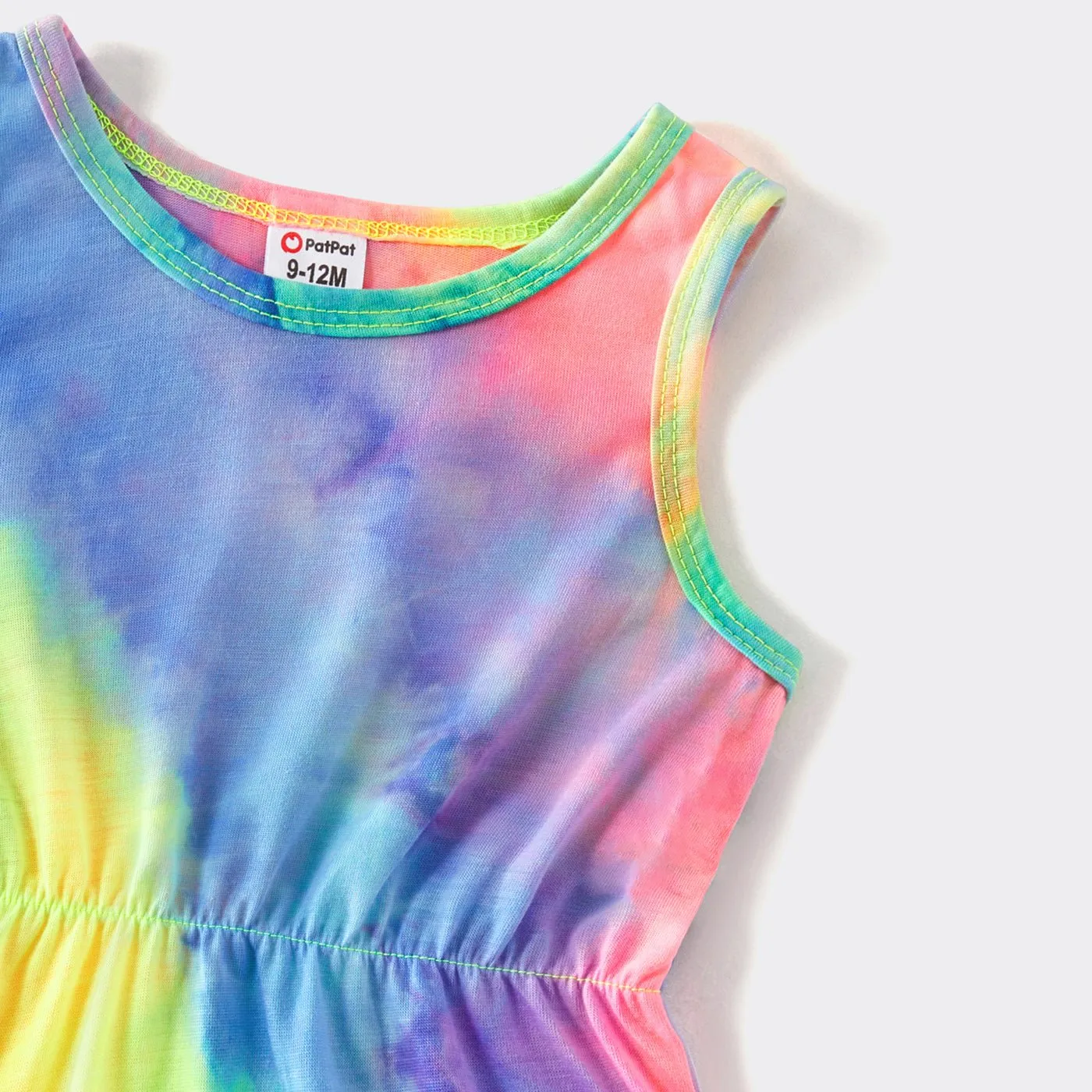 Tie Dye Round Neck Sleeveless Bodycon Dress for Mom and Me