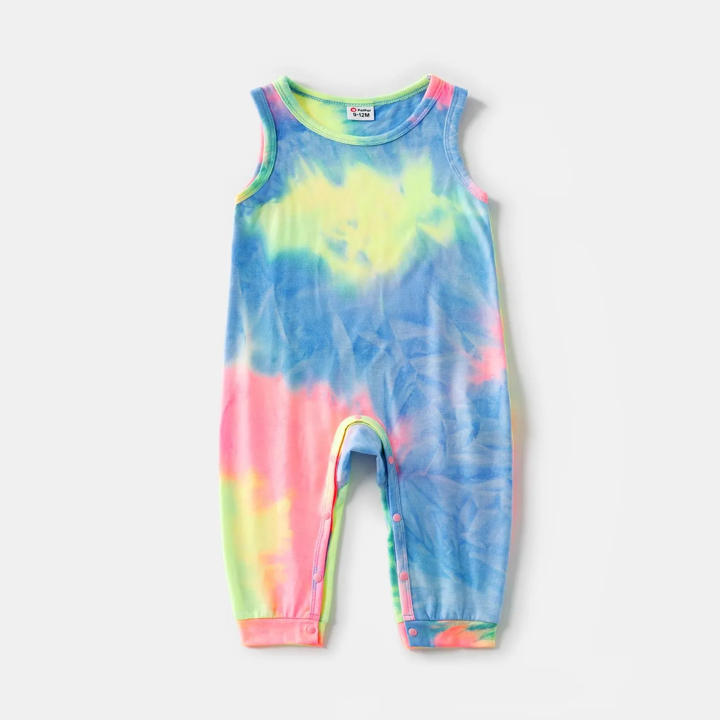 Tie Dye Round Neck Sleeveless Bodycon Dress for Mom and Me