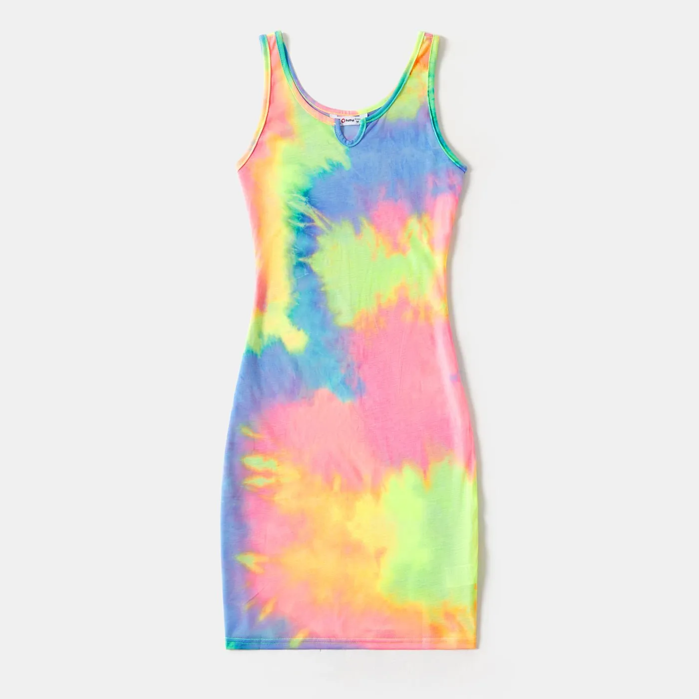 Tie Dye Round Neck Sleeveless Bodycon Dress for Mom and Me