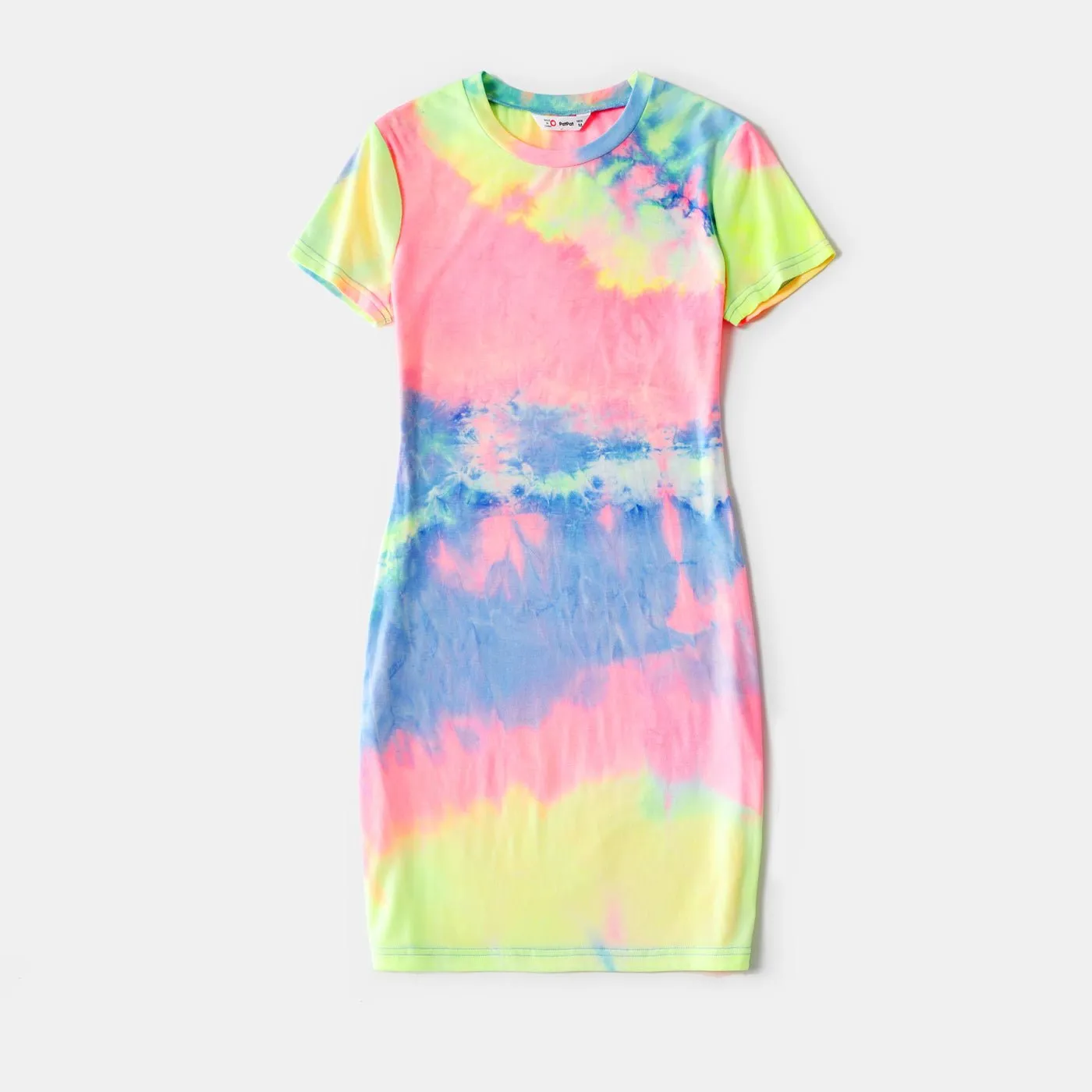 Tie Dye Round Neck Sleeveless Bodycon Dress for Mom and Me