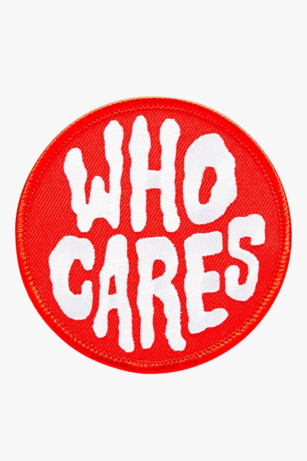 Who Cares Red Embroidery Patch