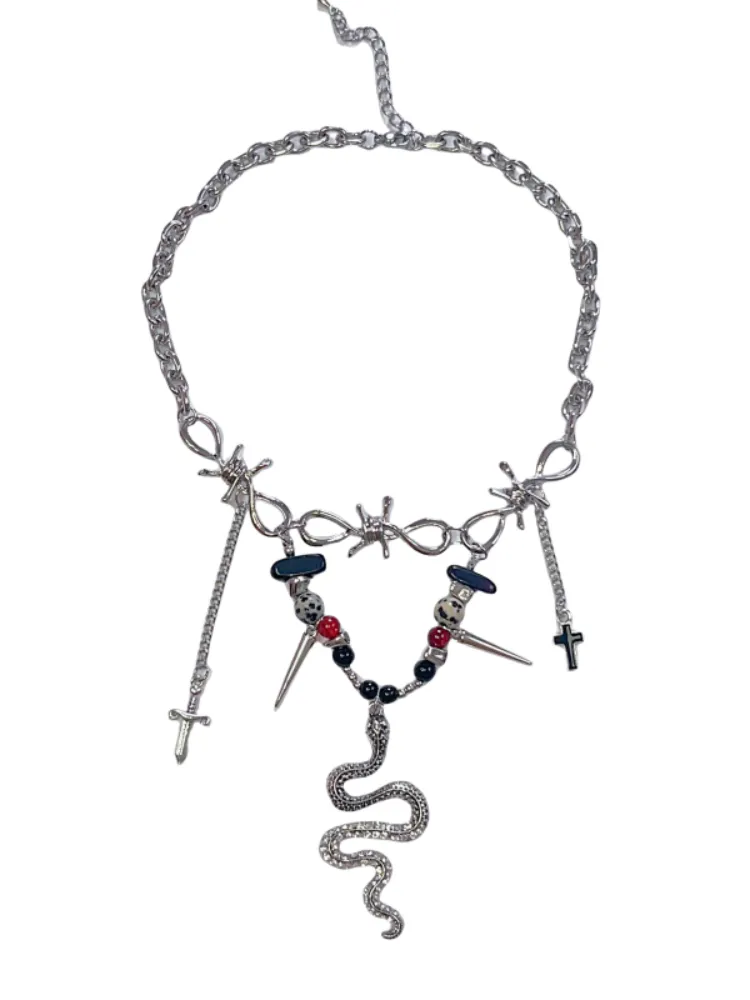 Y2K Snake-shaped Charm Punk Necklace